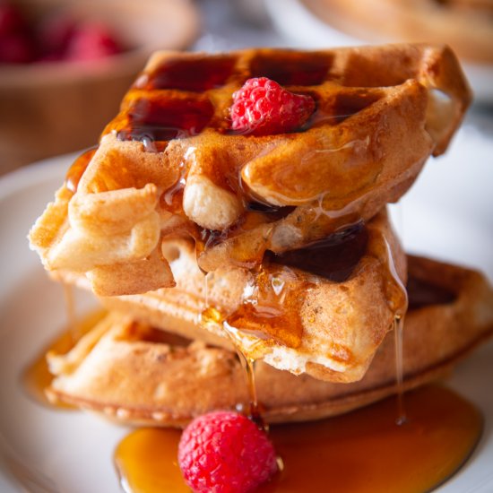 Overnight Sourdough Beer Waffles