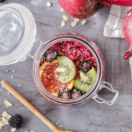 Beetroot Overnight Oats