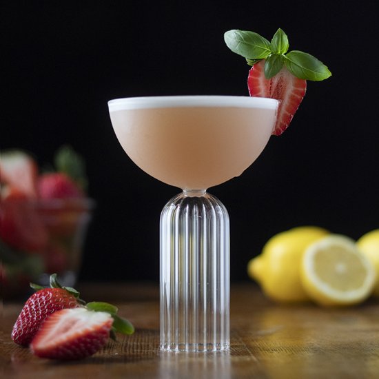 Strawberry Basil Gin Sour