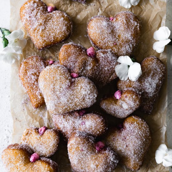 Heart Shaped Doughnuts With Hibiscus