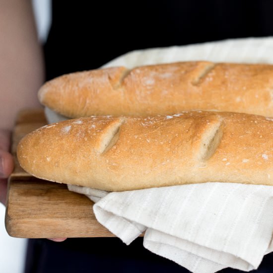 Homemade No Knead French Baguettes