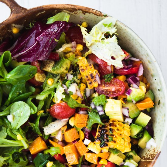 Grilled Corn Salad with Avocado