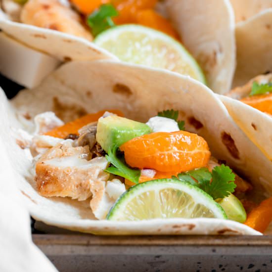 Fish Tacos with Clementine Salsa