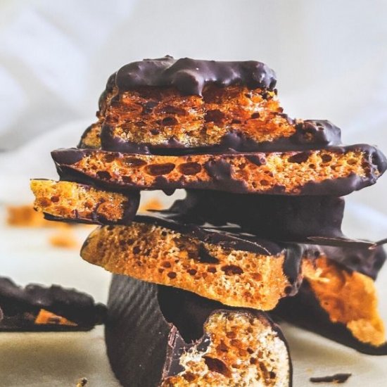 Vegan Honeycomb Crunchie Bars