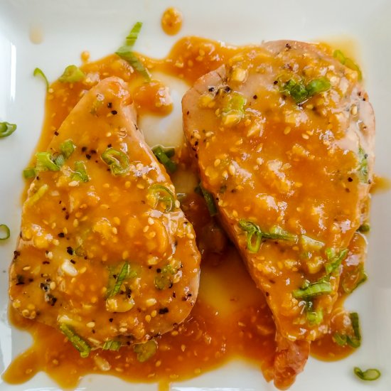 Easy Tuna Steak with Miso Ginger Sa