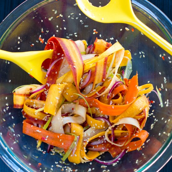 Healthy Shaved Carrot Slaw