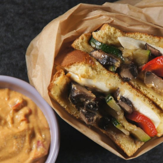 Roasted Veggie & Hummus Panini