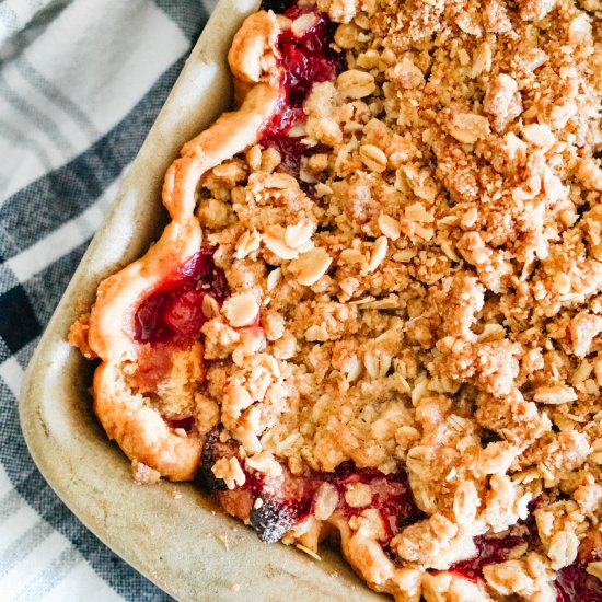 Strawberry Slab Pie with Crumble