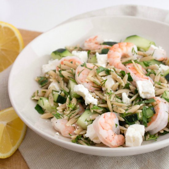 Shrimp, Cucumber & Feta Orzo Salad