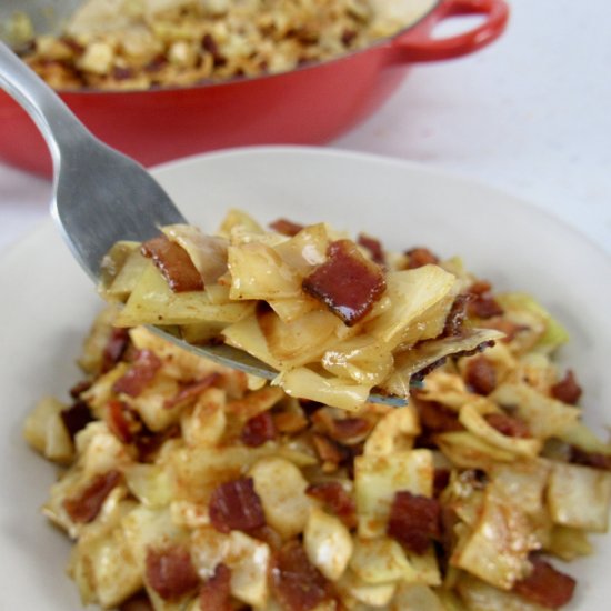 Keto Fried Cabbage with Bacon