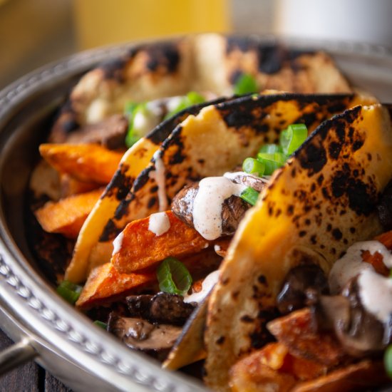 Crispy Sweet Potato and Mushroom