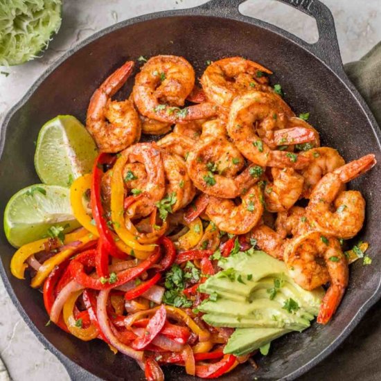 Shrimp fajitas