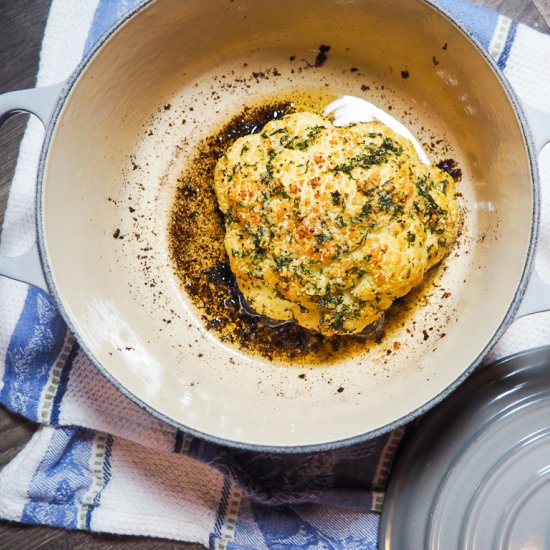 Whole Roasted Lemony Cauliflower