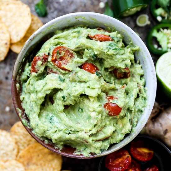 Ginger Guacamole with Tomatoes