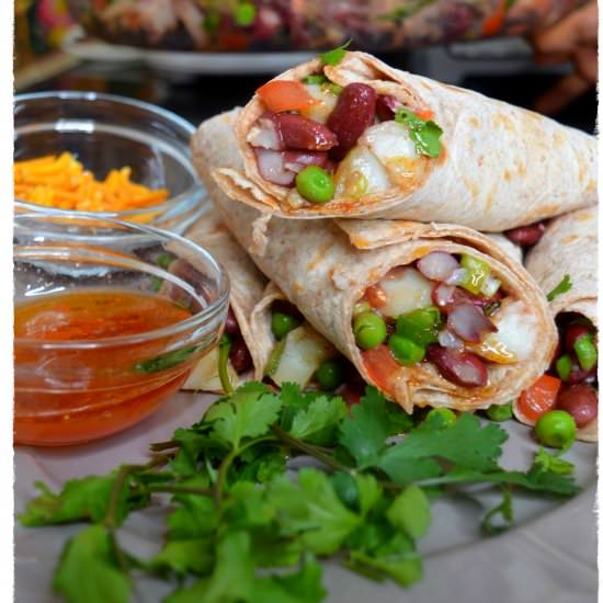 Salad & Vegan Wraps with RED BEANS