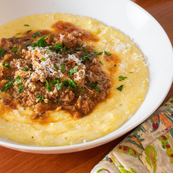 Pork Ragù over Creamy Polenta