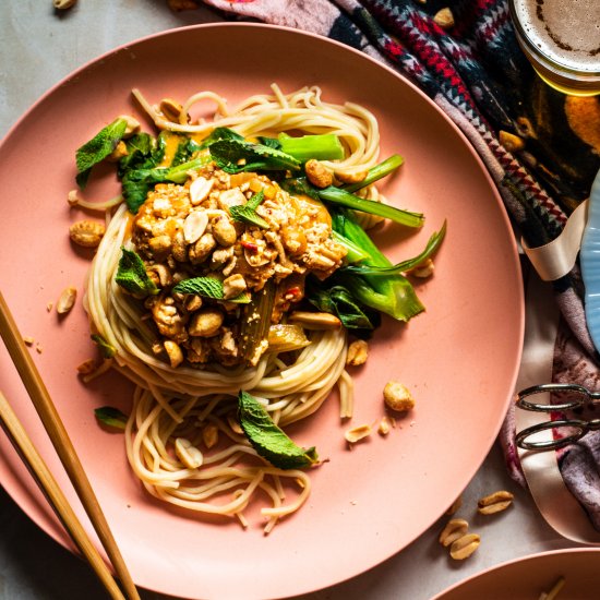 Sambal Peanut Tofu Noodles