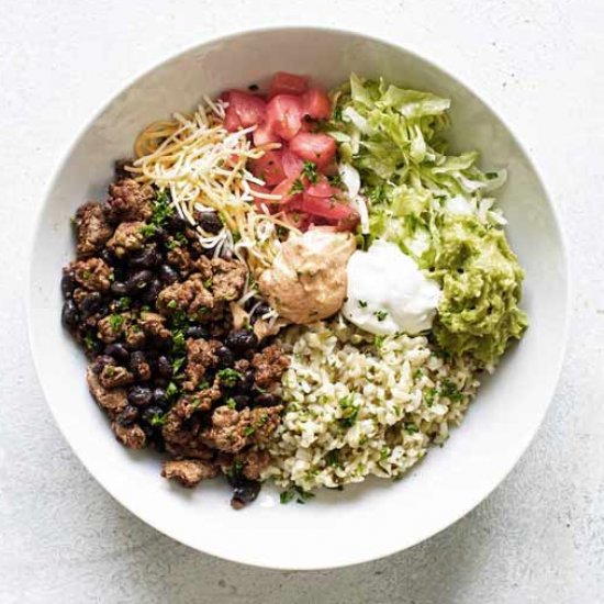 Easy Beef Burrito Bowls