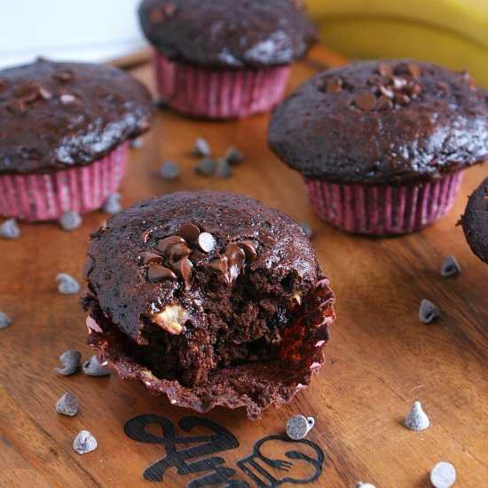 choco banana muffins