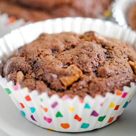 Eggless Chocolate Brownie Cupcakes