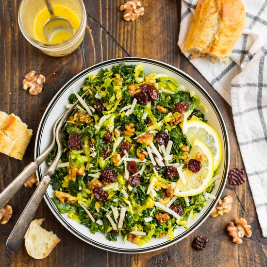 Kale and Brussels Sprouts Salad