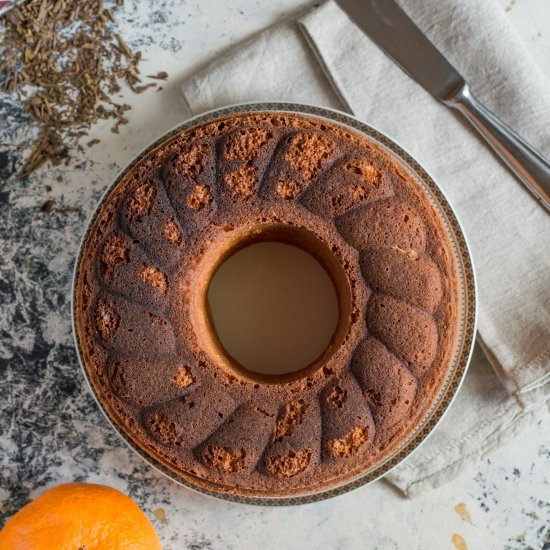 Orange and black tea bundt cake