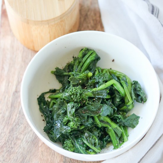 Steamed Broccoli Rabe Rapini