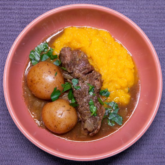 Coffee Pot Roast + Butternut Mash