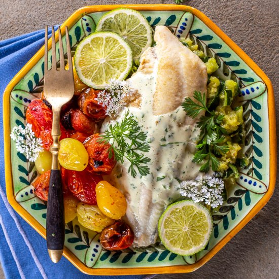 Sole with Zucchini and Tomatoes