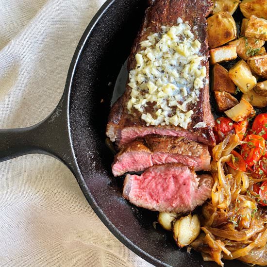 Reverse-seared Garlic Butter Steak