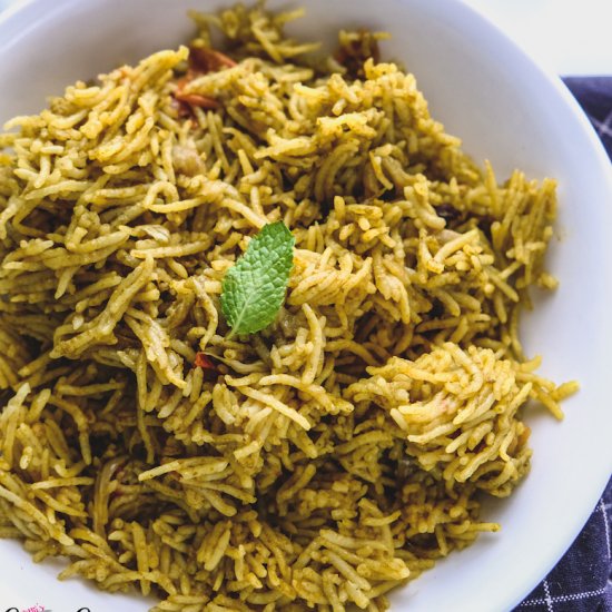 Pudina Rice (Mint Pulao)