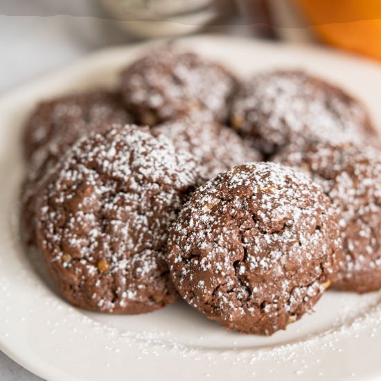 Chocolate toffee and orange cookies