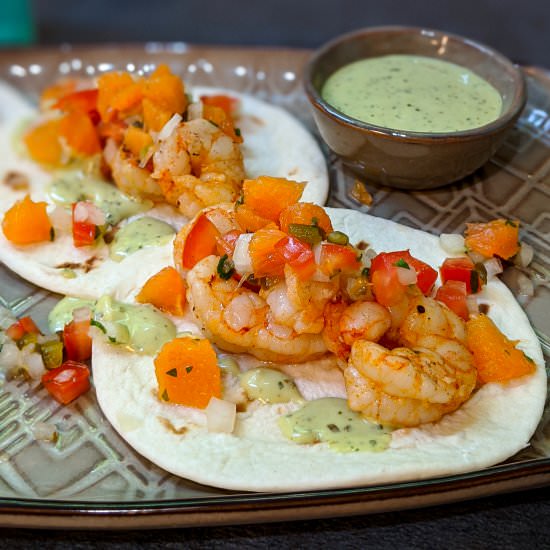 Chili Lime Shrimp Street Tacos