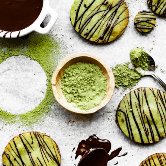 Matcha Shortbread Cookies