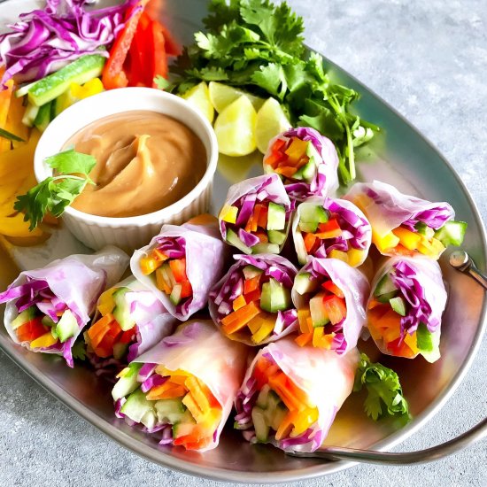 Rainbow veggie rolls