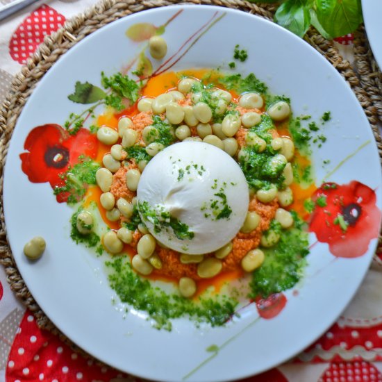 Broad Bean Burrata Salad