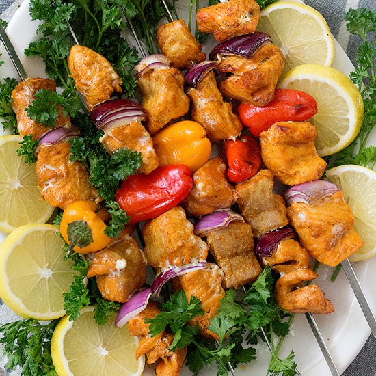 Grilled Salmon Shish Kabobs