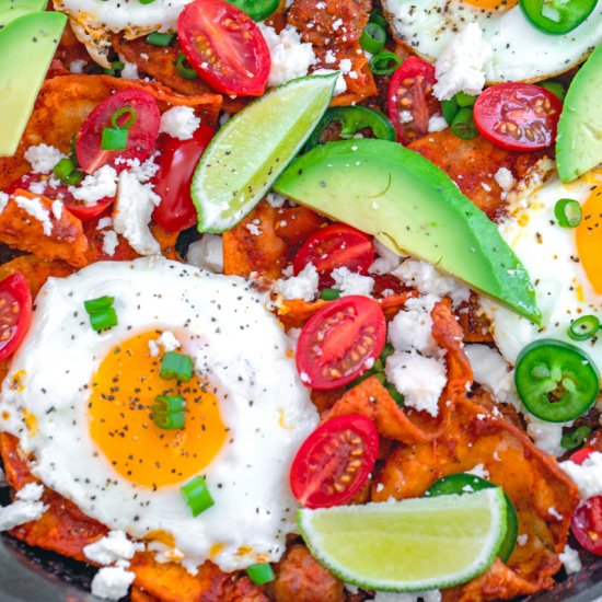 Spicy Sausage Chilaquiles with Eggs