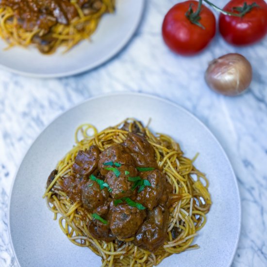 Vegan Creamy Meatball Rose