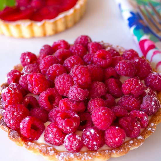 Raspberry Tart w Ricotta Cream