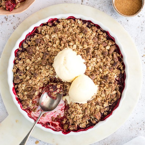 HEALTHIER RASPBERRY & RHUBARB CRISP