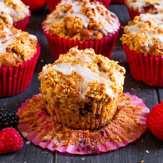 Mixed Berry Streusel Muffins