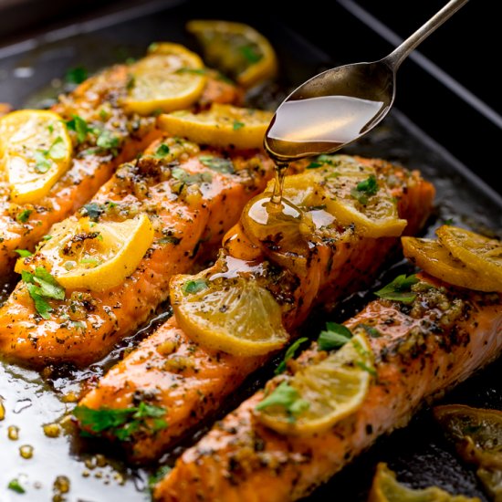 Honey Garlic Butter Baked Salmon