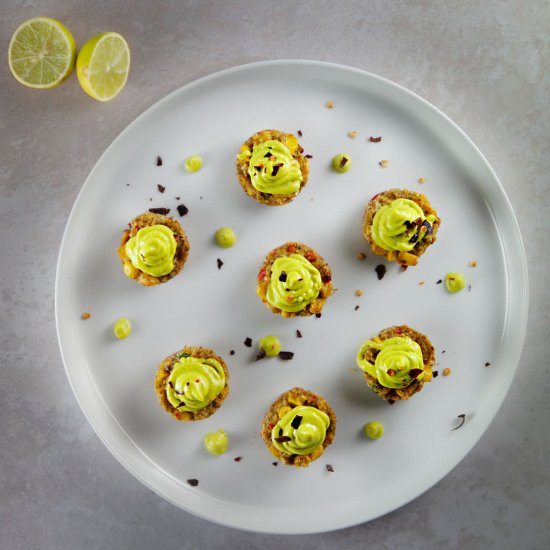 Baked Corn Cakes & Avocado Crema