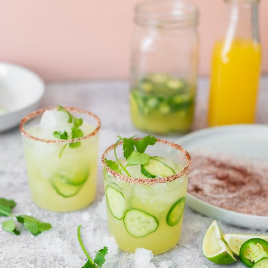 Spicy Pineapple Cucumber Margarita