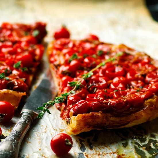 Tomato and Aubergine Tarte Tatin