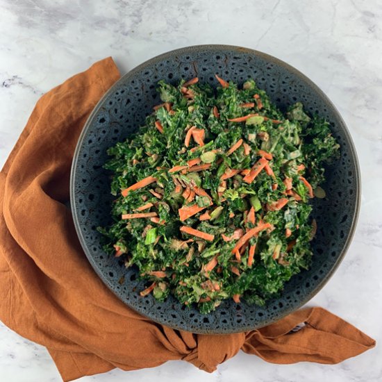 KALE BROCCOLI SALAD CREAMY BALSAMIC