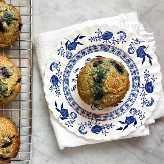 Blueberry Sourdough Muffins