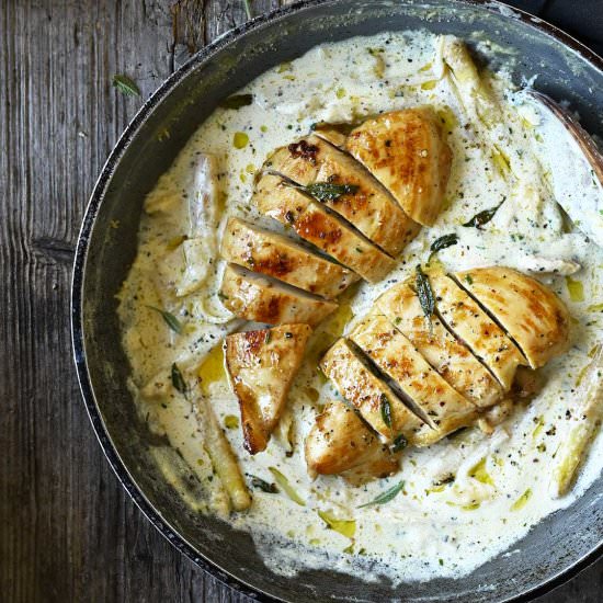 Creamy black pepper chicken pasta