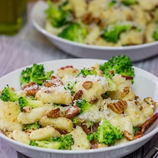 Potato Gnocchi with Bacon, Pecans